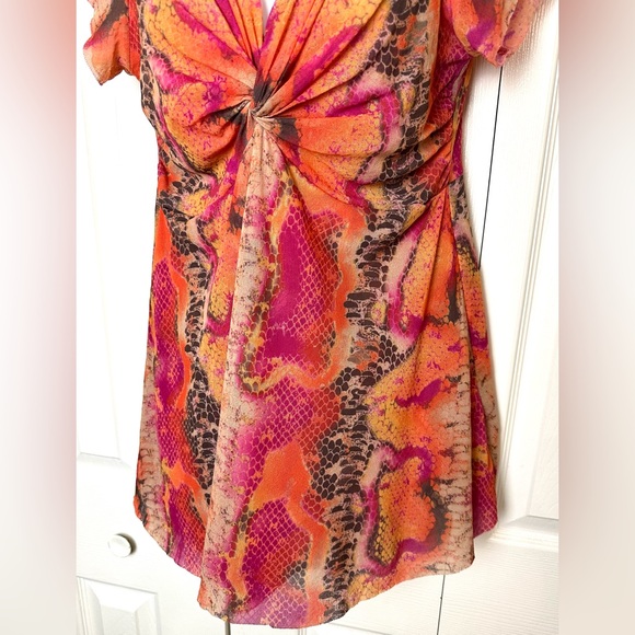 Vtg Anthropologie JOHNNY HEAVEN Mesh Top Snake Print Vintage Y2K Tops Shirts - Picture 4 of 7